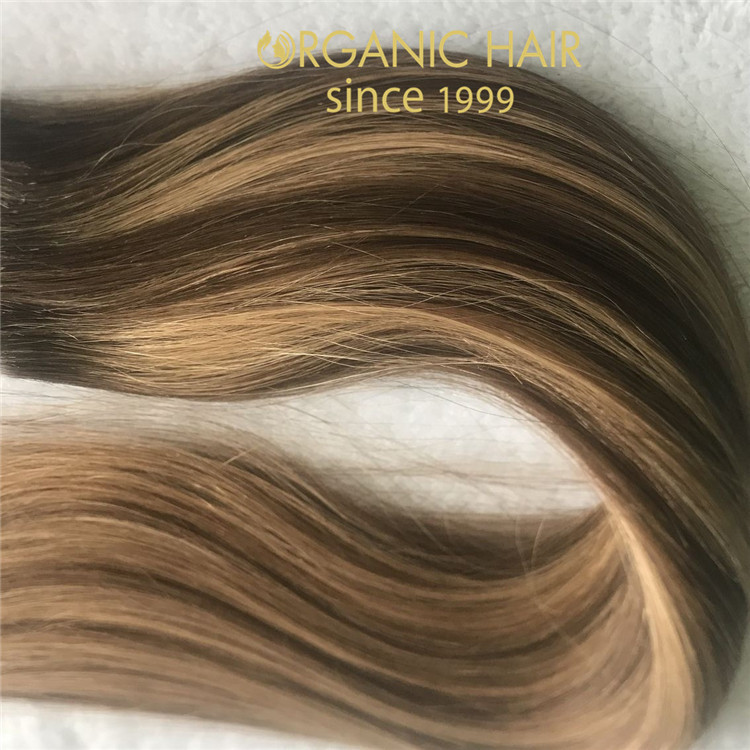 Custom balayage color hand tied weft full cuticle intact  C107